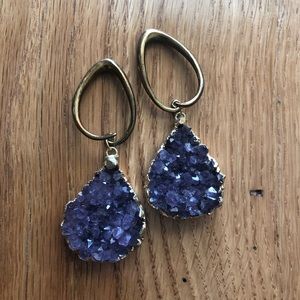 Amethyst ear weights for stretched ears